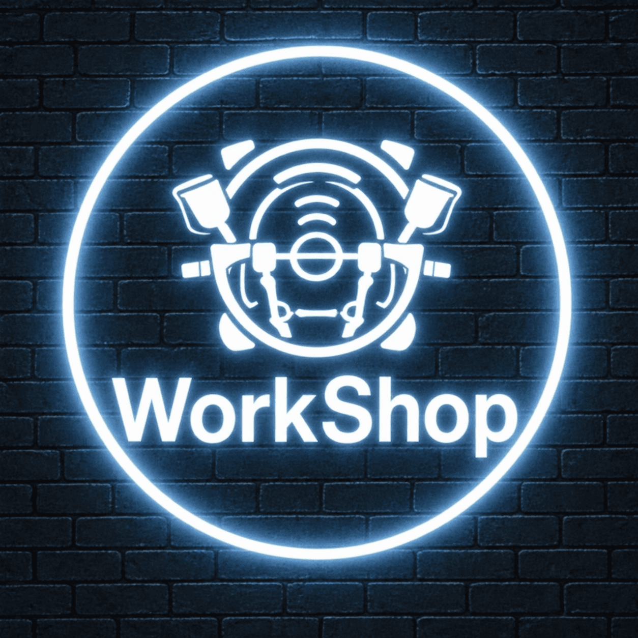 Logo Workshop con pistolas de pintar